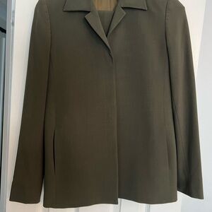 Elegant Olive Women's Suit Jacket